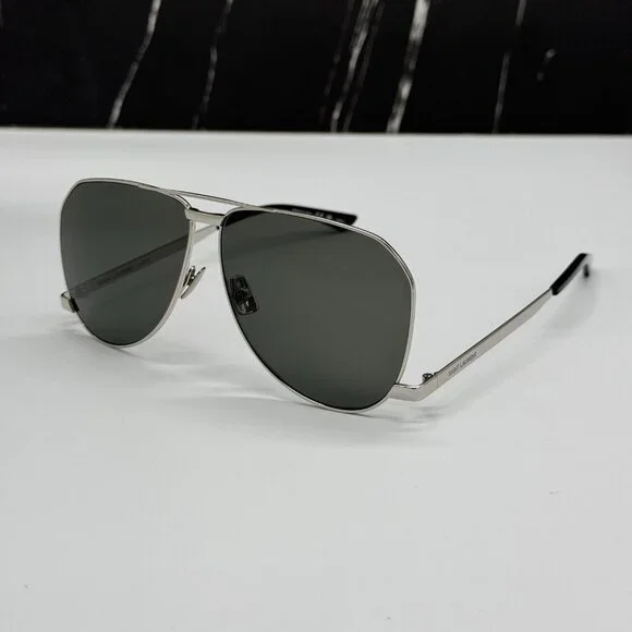 NEW SAINT LAURENT SL690 DUST 002 SUNGLASSES MEN SILVER EYEWEAR SL 690 DUST 002